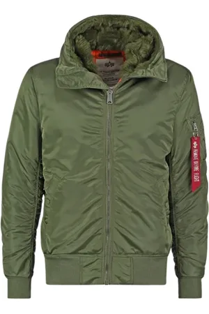 Alpha Industries Jakke, Herre, Grøn, S, Hættet Salvie Grøn Bomberjakke