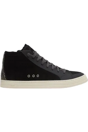 P448 Sko, Dame, Sort, 36 EU, Læder, Studded Skate Heel Sneakers