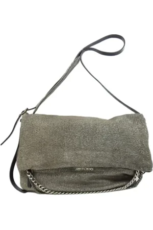 Jimmy Choo Pre-owned, Dame, Grå, ONE SIZE, Uld, Pre-owned Laeder skuldertasker