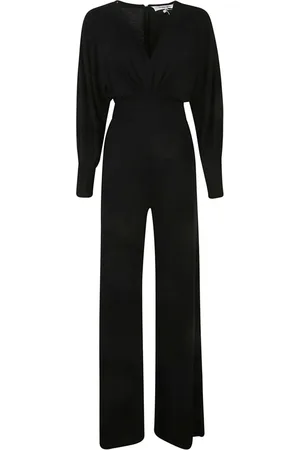 Diane von Furstenberg Jumpsuits & Playsuits, Dame, Sort, XS, Uld, Sort Uldkjole Fremstillet i Kina