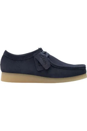 Clarks Sko, Herre, Blå, 41 EU, Suede, Ink Suede Wallabee Sko