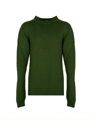LA HAINE INSIDE US Strik, Herre, Grøn, XL, Uld, Elegant højhalset sweater