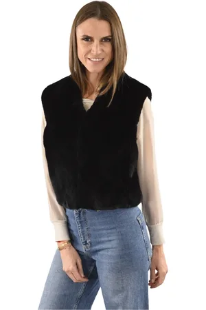 La Canadienne Jakke, Dame, Sort, XS, Polyester, Sort kaninpelsvest
