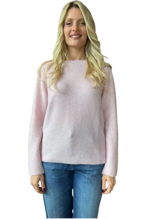 Gran Sasso Strik, Dame, Lyserød, 3XL, Uld, Honeycomb Crewneck Sweaters