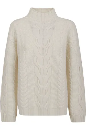 Malo Strik, Dame, Hvid, XS, Cashmere, Kashmir Hvid Sweater Lavet i Italien