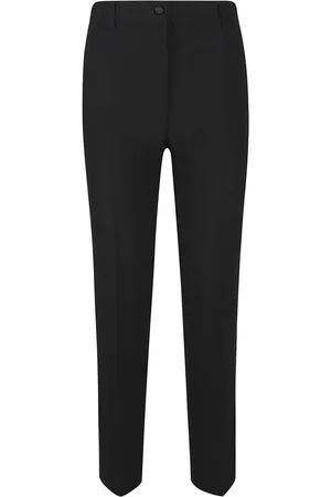 HEBE STUDIO Bukser, Dame, Sort, L, Polyester, Sorte polyesterbukser lavet i Italien