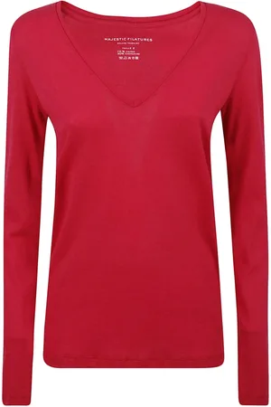 Majestic Top, Dame, Lyserød, S, Bomuld, Fuchsia Bomuld Cashmere T-shirts og Polos