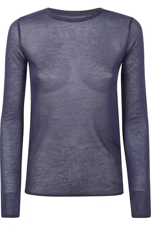 Majestic Top, Dame, Blå, L, Cashmere, Blå Micromodal Cashmere T-shirts og Polos