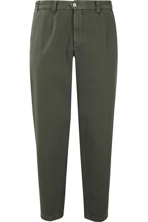 Briglia 1949 Bukser, Herre, Grøn, XS, Bomuld, Flade mavebukser i twill bomuld