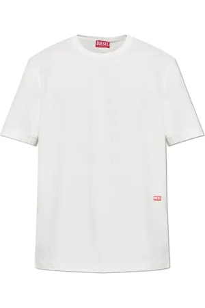 Diesel Top, Herre, Hvid, M, Bomuld, T-shirt T-Adjust-Slits-R13