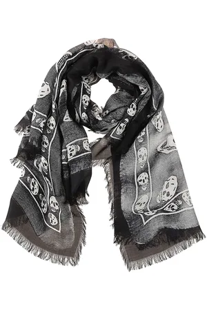 Alexander McQueen Tilbehør, Herre, Sort, ONE SIZE, Sort Tørklæde med Trompe L