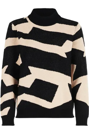 Betty Barclay Strik, Dame, Sort, L, Grafisk Jacquard Striktrøje