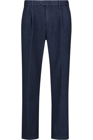 TELA Bukser, Herre, Blå, W34, Uld, Marineblå Uldflannel Chinos