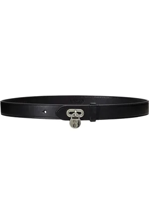 Ralph Lauren Tilbehør, Dame, Sort, L, Læder, Læderbælte med hængelås