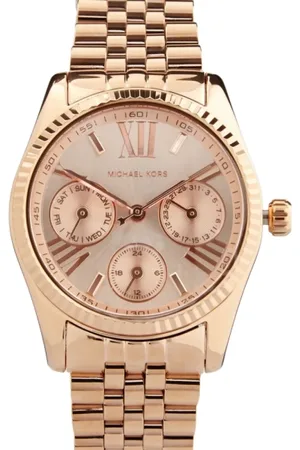 Michael Kors Tilbehør, Dame, Lyserød, ONE SIZE, Uld, Rosaguld Dame Kvartsur