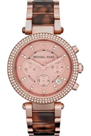 Michael Kors Tilbehør, Dame, Lyserød, ONE SIZE, Uld, Rosaguld Dame Kvartsur