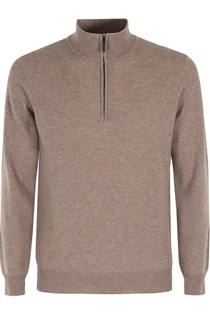 KANGRA CASHMERE Strik, Herre, Brun, M, Uld, Stilfuld Strik Trøje til Mænd