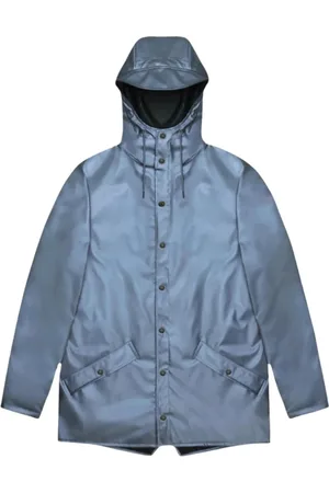 Rains Jakke, Dame, Blå, L, Uld, Minimalistisk Unisex Regnjakke