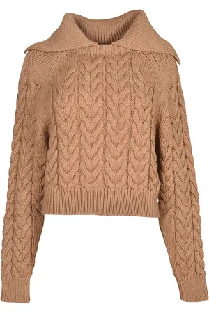 Patou Strik, Dame, Brun, M, Uld, Stilfulde Sweaters Kollektion