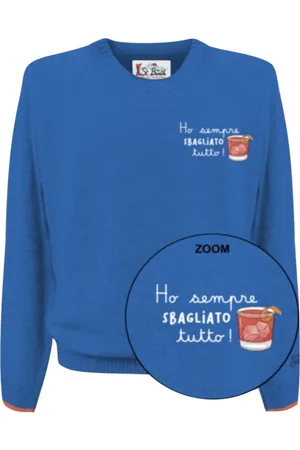 MC2 SAINT BARTH Strik, Herre, Blå, S, Uld, Herre Pullover Rund Hals Stilfuldt Design