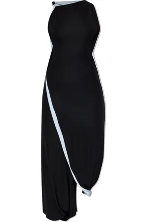 Victoria Beckham Kjole, Dame, Sort, 2XS, Uld, Kjole med snoet rem