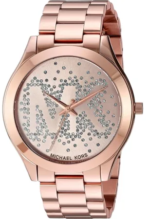 Michael Kors Tilbehør, Dame, Lyserød, ONE SIZE, Uld, Rosaguld Dame Kvartsur