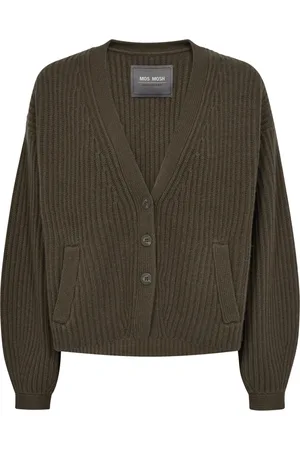 Mos Mosh Strik, Dame, Grøn, M, Uld, Sea Turtle V-Neck Strik Cardigan