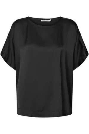 Rabens Saloner Top, Dame, Sort, XS/S, Sort kortærmet bluse Serena