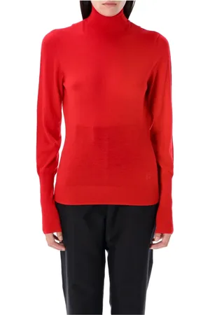 Givenchy Strik, Dame, Rød, M, Uld, Rød Striktrøje med Åben Ryg