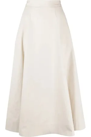 LORENA ANTONIAZZI Nederdel, Dame, Hvid, L, Bomuld, Hvid Casual Bomuld Nylon Midi Nederdel