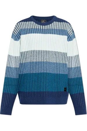Paul Smith Strik, Herre, Blå, XL, Ribstrikket sweater