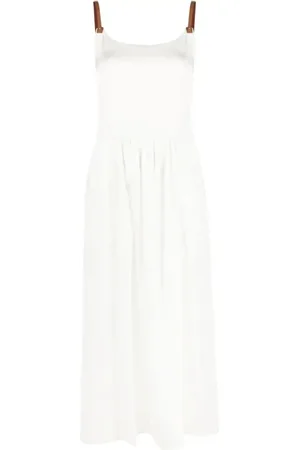 LORENA ANTONIAZZI Kjole, Dame, Hvid, L, Hvid Tankærmer Casual Midi Kjole