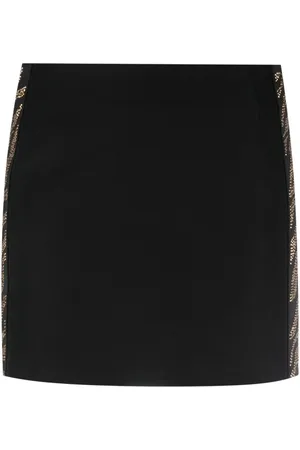 Roberto Cavalli Nederdel, Dame, Sort, S, Polyester, Sort Mini Nederdel Polyester Elastan