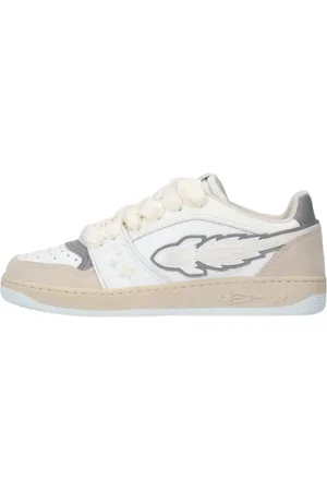 ENTERPRISE JAPAN Sko, Dame, Hvid, 41 EU, Læder, Hvide lædersneakers med EJ Rocket