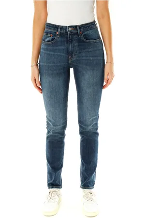 Denham Jeans, Dame, Blå, W33 L32, Denim, Slim Fit Mid Waist Jeans