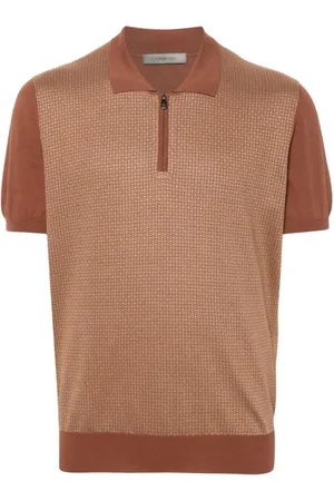 corneliani Top, Herre, Brun, XL, Bomuld, Casual Polo Shirt i Brun