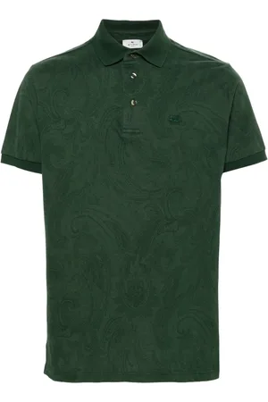 Etro Top, Herre, Grøn, 2XL, Bomuld, Multifarvet Paisley Print Polo Shirt