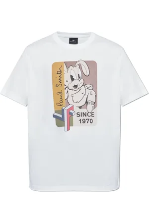 Paul Smith Top, Herre, Hvid, 2XL, Bomuld, T-shirt med print