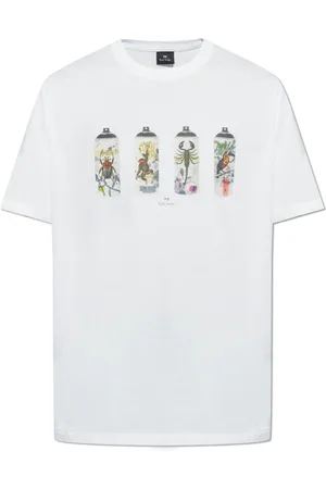 Paul Smith Top, Herre, Hvid, 2XL, Bomuld, T-shirt med print