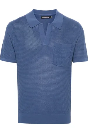 J Lindeberg Top, Herre, Blå, XL, Bomuld, Blå Silke Bomuld Kortærmet Polo