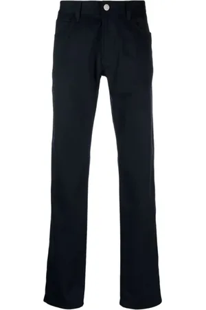 Giorgio Armani Jeans, Herre, Blå, W32, Elegant Blå Straight Jeans