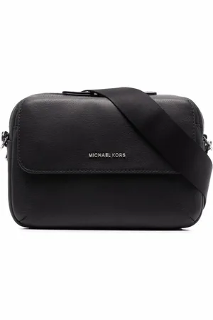 Michael Kors Taske, Herre, Sort, ONE SIZE, Læder, Afslappet Messenger Taske i Sort Læder