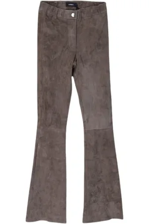 arma leder Bukser, Dame, Brun, L, Læder, Højtaljede stræk læder flare leggings