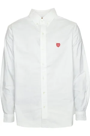 HUMAN MADE Skjorte, Herre, Hvid, L, Uld, Oxford Skjorte med Button Down Krave