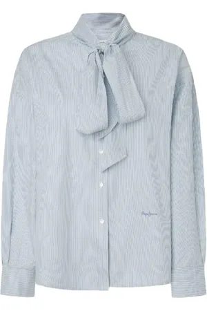 Pepe Jeans Bluser & Skjorter, Dame, Blå, XS, Bomuld, Alsindig Bomuldsskjorte til Kvinder