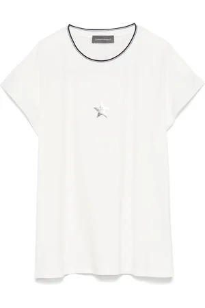 LORENA ANTONIAZZI Top, Dame, Hvid, XS, Bomuld, Afslappet kortærmet hvid T-shirt