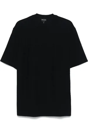 Giorgio Armani Top, Herre, Blå, XL, Blå Elegant Kortærmet T-shirt