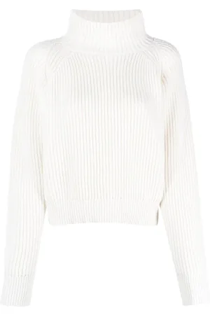 LORENA ANTONIAZZI Strik, Dame, Hvid, L, Uld, Hvid Strikket Turtleneck Sweater