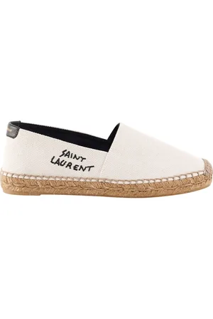 Saint Laurent Sko, Dame, , 42 EU, Bomuld, Canvas Espadrilles Broderet Logo