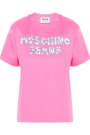 Moschino Top, Dame, Lyserød, XS, Bomuld, Bomuld Jersey T-Shirt